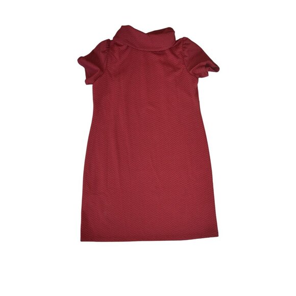 NWT London Times Berry Red Collared Sheath Dress Women's Size 12 Gold Buttons - Picture 8 of 9